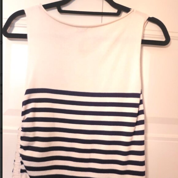 RARE Joseph Knit Sleeveless Navy Breton Stripe Sweater Small - Picture 6 of 8